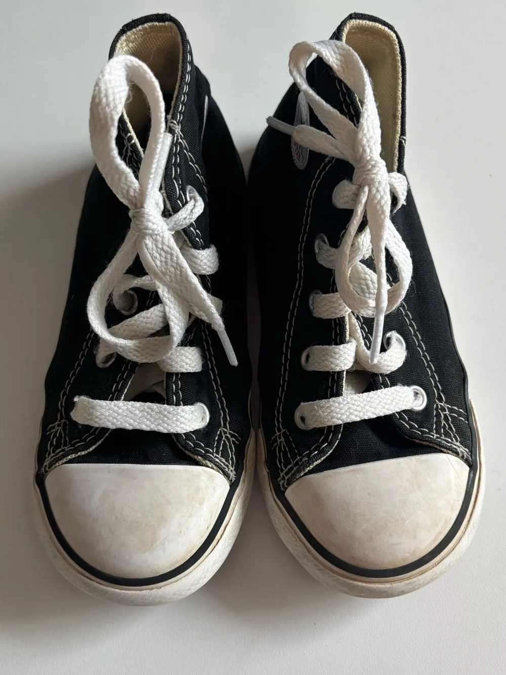 Converse High Top Lace Up Shoes Black & White Toddler Size 8 School Play Shoe